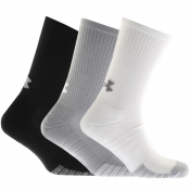 Under Armour Three Pack HeatGrear Crew Socks White